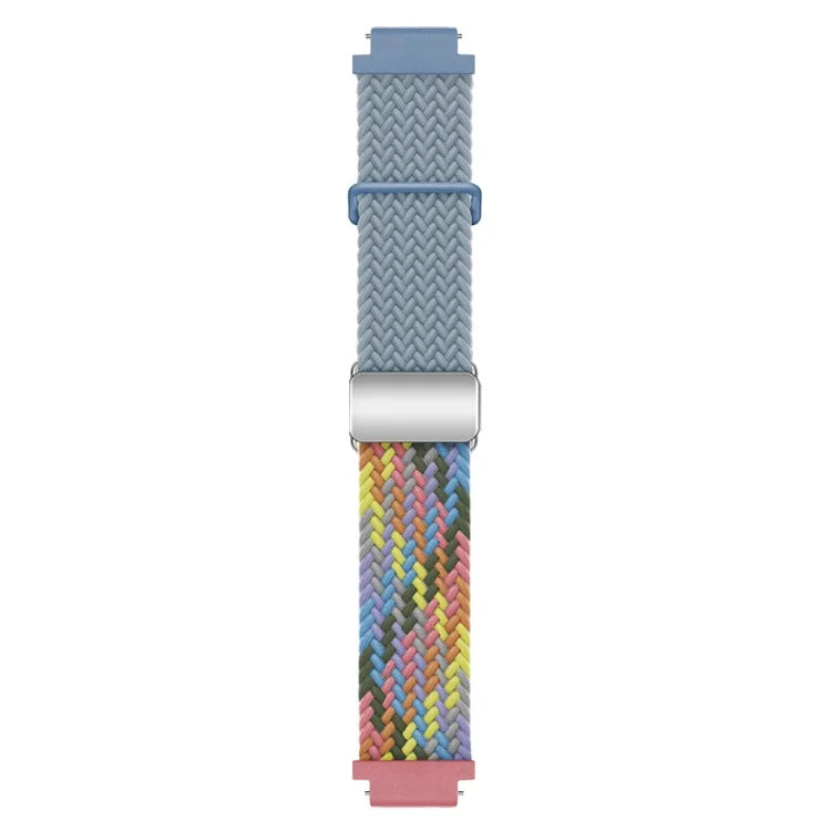 For Huawei Watch GT 4 41mm Universal 18mm Watch Strap Woven Wrist Band with Silver Magnetic Buckle