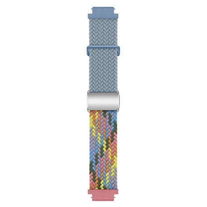 For Huawei Watch GT 4 41mm Universal 18mm Watch Strap Woven Wrist Band with Silver Magnetic Buckle