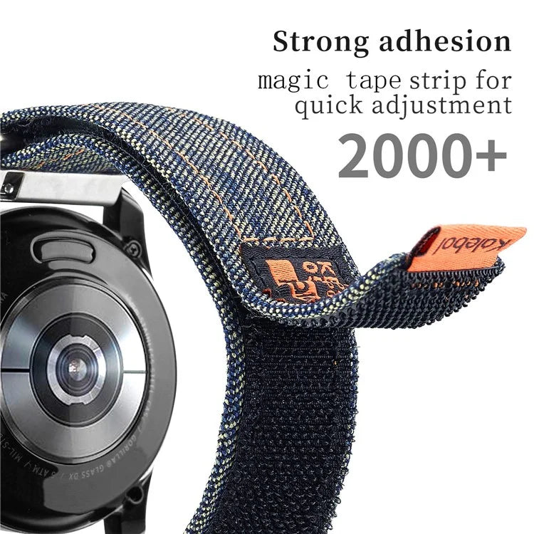KALEBOL For Huawei Watch GT 4 41mm Universal Denim Smart Watch Strap 18mm Magic Tape Adjustable Band