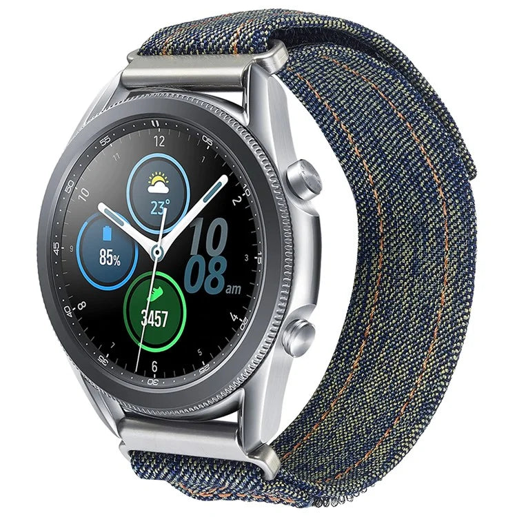 KALEBOL For Huawei Watch GT 4 41mm Universal Denim Smart Watch Strap 18mm Magic Tape Adjustable Band