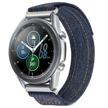 KALEBOL For Huawei Watch GT 4 41mm Universal Denim Smart Watch Strap 18mm Magic Tape Adjustable Band
