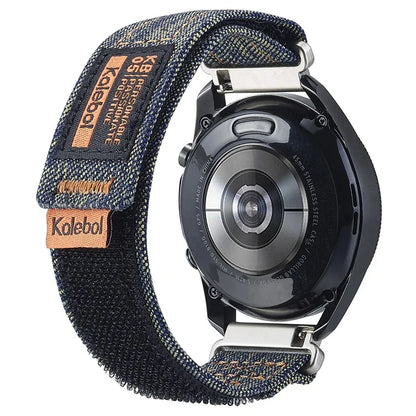 KALEBOL For Huawei Watch GT 4 41mm Universal Denim Smart Watch Strap 18mm Magic Tape Adjustable Band