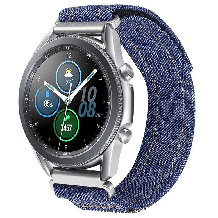 KALEBOL For Huawei Watch GT 4 41mm Universal Denim Smart Watch Strap 18mm Magic Tape Adjustable Band