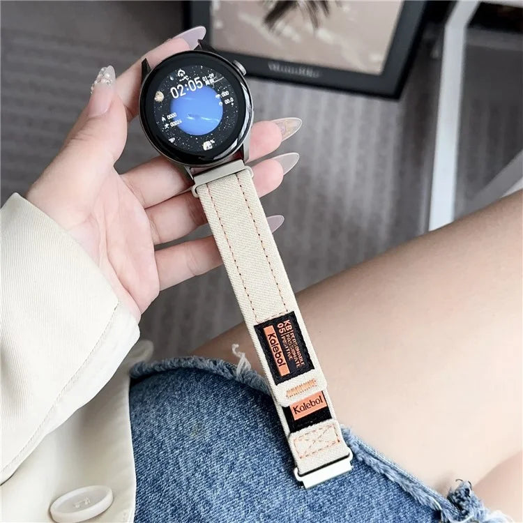 KALEBOL For Huawei Watch GT 4 41mm Universal Denim Smart Watch Strap 18mm Magic Tape Adjustable Band