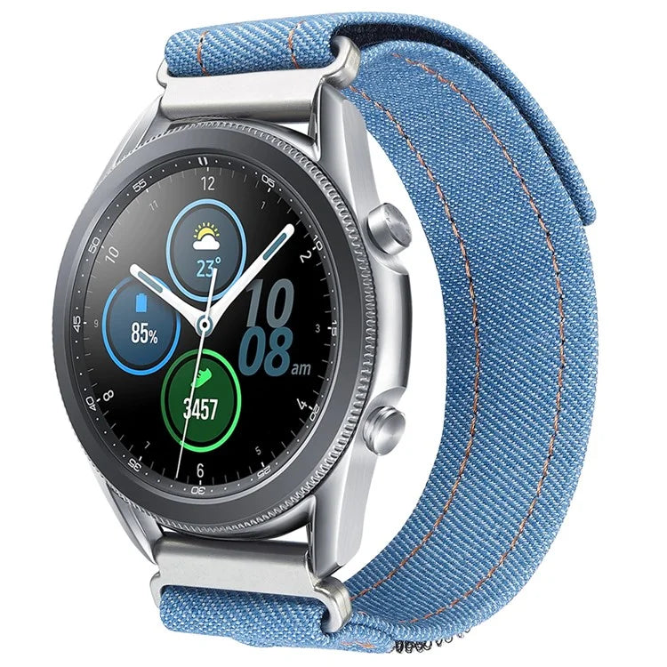 KALEBOL For Huawei Watch GT 4 41mm Universal Denim Smart Watch Strap 18mm Magic Tape Adjustable Band