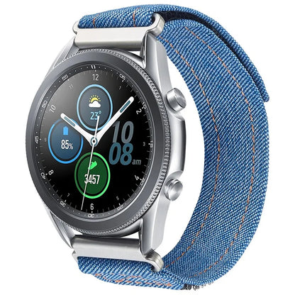 KALEBOL For Huawei Watch GT 3 42mm/GT 3 Pro 43mm Universal 20mm Replacement Smartwatch Strap Magic Tape Design Denim Wrist Band