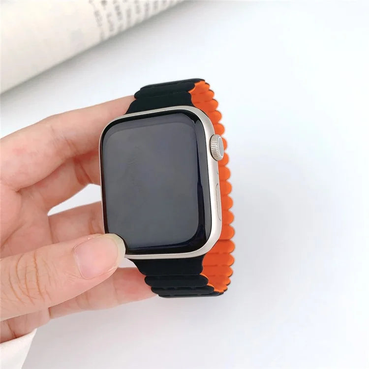 For Apple Watch Series 7 8 9 41mm  /  6 5 4 SE (2023) SE (2022) SE 40mm  /  3 2 1 38mm Bamboo Joint Silicone Strap