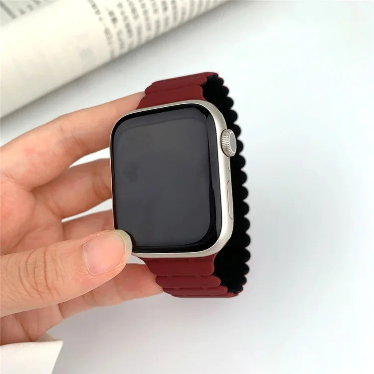 For Apple Watch Series 7 8 9 41mm  /  6 5 4 SE (2023) SE (2022) SE 40mm  /  3 2 1 38mm Bamboo Joint Silicone Strap