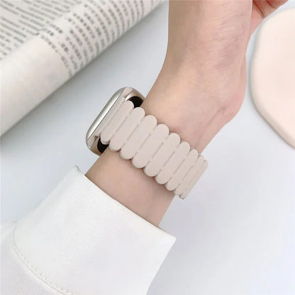 For Apple Watch Series 7 8 9 41mm  /  6 5 4 SE (2023) SE (2022) SE 40mm  /  3 2 1 38mm Bamboo Joint Silicone Strap