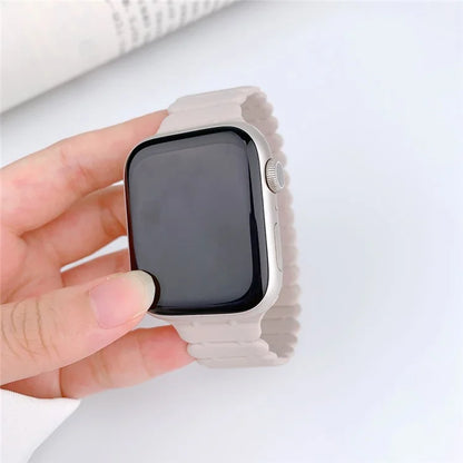 For Apple Watch Series 7 8 9 41mm  /  6 5 4 SE (2023) SE (2022) SE 40mm  /  3 2 1 38mm Bamboo Joint Silicone Strap