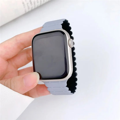 For Apple Watch Series 7 8 9 41mm  /  6 5 4 SE (2023) SE (2022) SE 40mm  /  3 2 1 38mm Bamboo Joint Silicone Strap