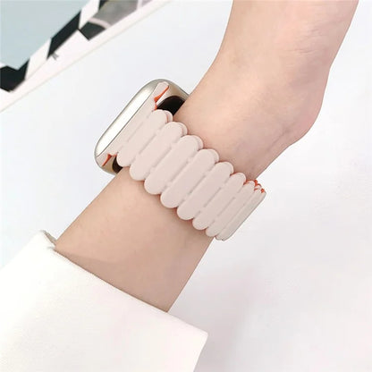 For Apple Watch Ultra 2 Ultra 49mm  /  Series 9 8 7 45mm  /  6 5 4 SE (2022) SE (2023) SE 44mm  /  3 2 1 42mm Bamboo Joint Strap+Orange