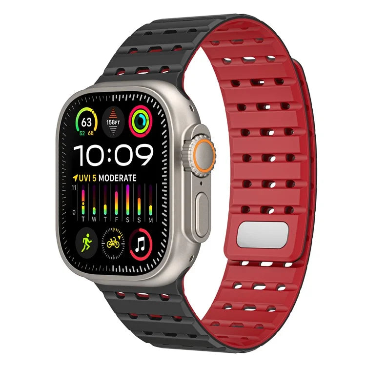 For Apple Watch Ultra 2 Ultra 49mm  /  Series 9 8 7 45mm  /  6 5 4 SE (2022) SE (2023) SE 44mm  /  3 2 1 42mm Breathable Silicone Strap