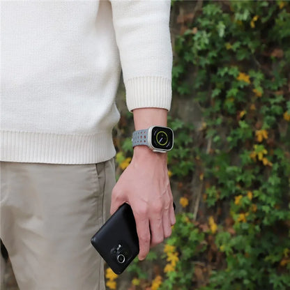For Apple Watch Ultra 2 Ultra 49mm  /  Series 9 8 7 45mm  /  6 5 4 SE (2022) SE (2023) SE 44mm  /  3 2 1 42mm Breathable Silicone Strap