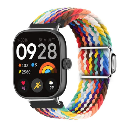 For Xiaomi Smart Band 8 Pro / Redmi Watch 4 Loop Strap Magnetic Buckle Woven Watch Band