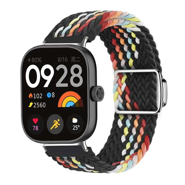For Xiaomi Smart Band 8 Pro / Redmi Watch 4 Loop Strap Magnetic Buckle Woven Watch Band