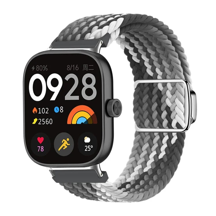 For Xiaomi Smart Band 8 Pro / Redmi Watch 4 Loop Strap Magnetic Buckle Woven Watch Band