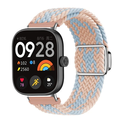 For Xiaomi Smart Band 8 Pro / Redmi Watch 4 Loop Strap Magnetic Buckle Woven Watch Band