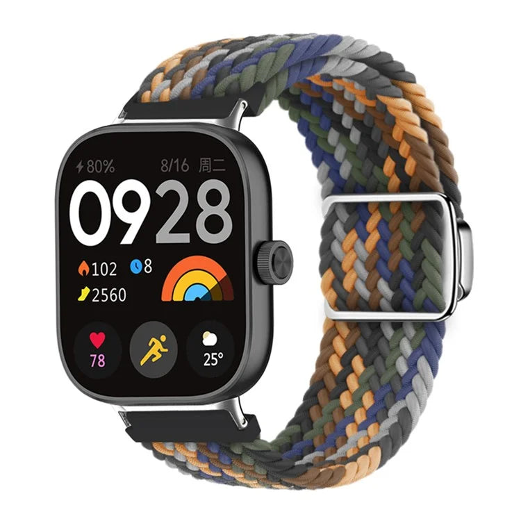 For Xiaomi Smart Band 8 Pro / Redmi Watch 4 Loop Strap Magnetic Buckle Woven Watch Band