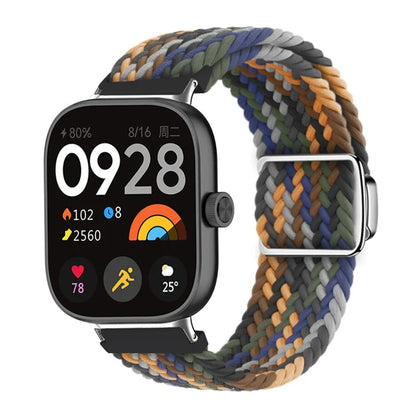 For Xiaomi Smart Band 8 Pro / Redmi Watch 4 Loop Strap Magnetic Buckle Woven Watch Band