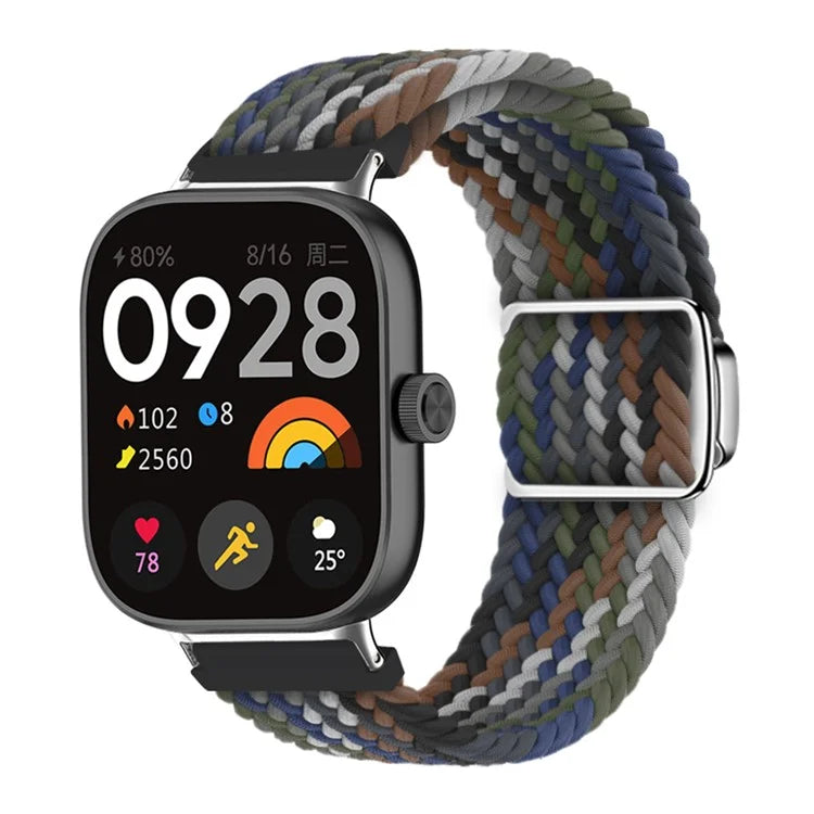 For Xiaomi Smart Band 8 Pro / Redmi Watch 4 Loop Strap Magnetic Buckle Woven Watch Band