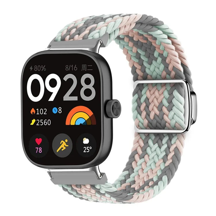 For Xiaomi Smart Band 8 Pro / Redmi Watch 4 Loop Strap Magnetic Buckle Woven Watch Band