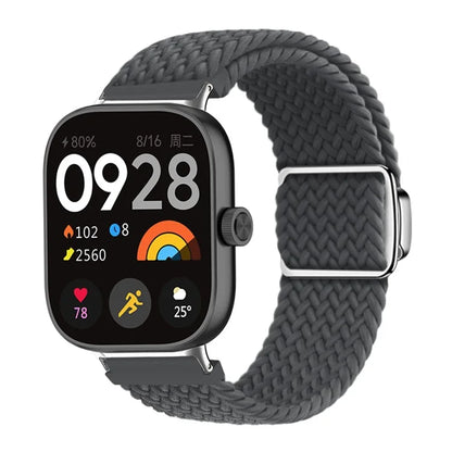 For Xiaomi Smart Band 8 Pro / Redmi Watch 4 Loop Strap Magnetic Buckle Woven Watch Band