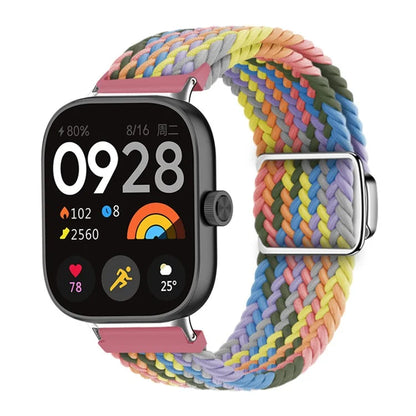 For Xiaomi Smart Band 8 Pro / Redmi Watch 4 Loop Strap Magnetic Buckle Woven Watch Band