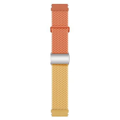 For Huawei Watch GT 3 42mm / GT 3 Pro 43mm Universal 20mm Woven Strap Magnetic Silver Buckle Watch Band