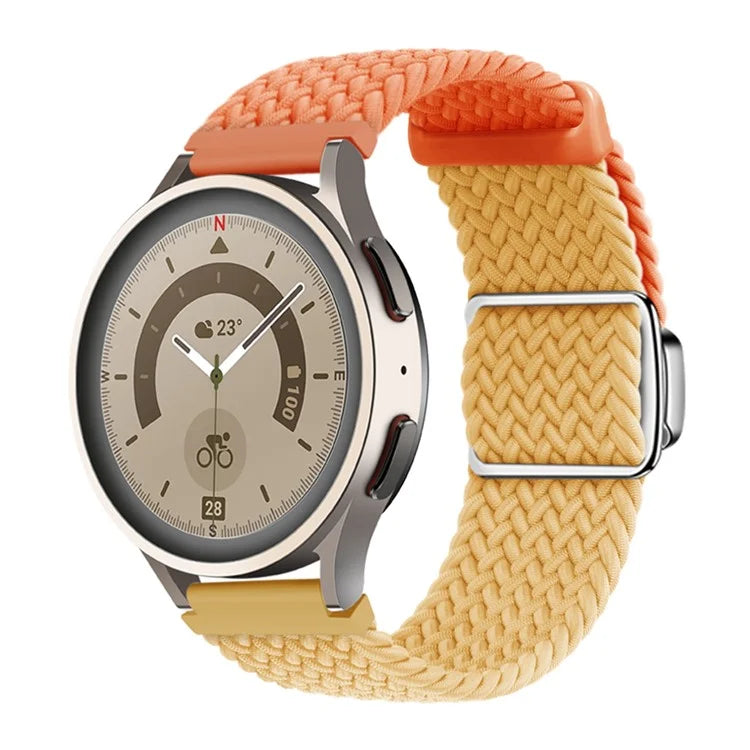 For Huawei Watch GT 3 42mm / GT 3 Pro 43mm Universal 20mm Woven Strap Magnetic Silver Buckle Watch Band
