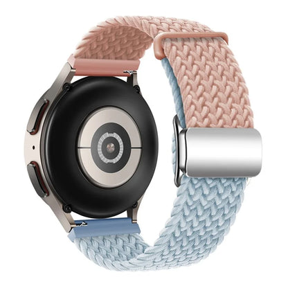 For Huawei Watch GT 3 42mm / GT 3 Pro 43mm Universal 20mm Woven Strap Magnetic Silver Buckle Watch Band