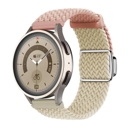 For Huawei Watch GT 3 42mm / GT 3 Pro 43mm Universal 20mm Woven Strap Magnetic Silver Buckle Watch Band
