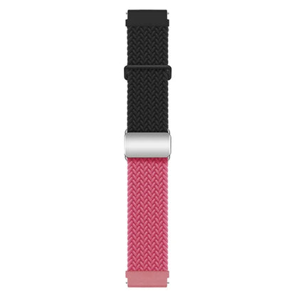 For Huawei Watch GT 3 42mm / GT 3 Pro 43mm Universal 20mm Woven Strap Magnetic Silver Buckle Watch Band