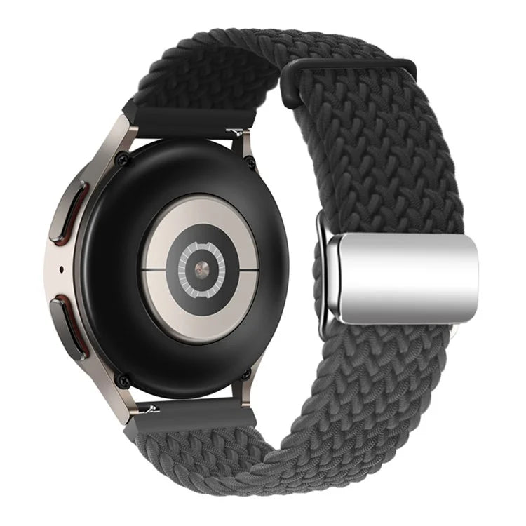 For Huawei Watch GT 3 42mm / GT 3 Pro 43mm Universal 20mm Woven Strap Magnetic Silver Buckle Watch Band