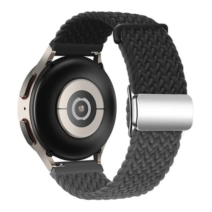 For Huawei Watch GT 3 42mm / GT 3 Pro 43mm Universal 20mm Woven Strap Magnetic Silver Buckle Watch Band