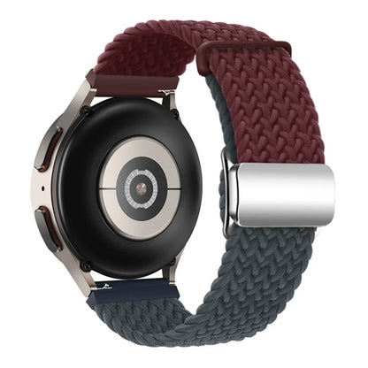 For Huawei Watch GT 3 42mm / GT 3 Pro 43mm Universal 20mm Woven Strap Magnetic Silver Buckle Watch Band