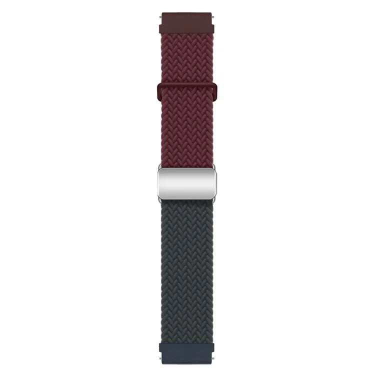 For Huawei Watch GT 3 42mm / GT 3 Pro 43mm Universal 20mm Woven Strap Magnetic Silver Buckle Watch Band
