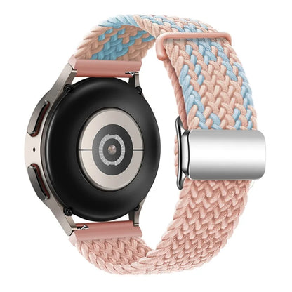 For Huawei Watch GT 3 42mm / GT 3 Pro 43mm Universal 20mm Woven Strap Magnetic Silver Buckle Watch Band