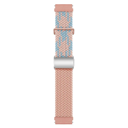 For Huawei Watch GT 3 42mm / GT 3 Pro 43mm Universal 20mm Woven Strap Magnetic Silver Buckle Watch Band