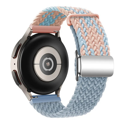 For Huawei Watch GT 3 42mm / GT 3 Pro 43mm Universal 20mm Woven Strap Magnetic Silver Buckle Watch Band