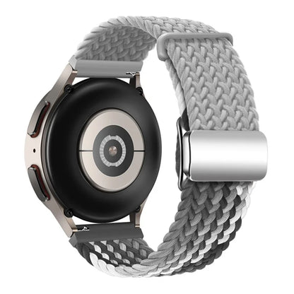 For Huawei Watch GT 3 42mm / GT 3 Pro 43mm Universal 20mm Woven Strap Magnetic Silver Buckle Watch Band