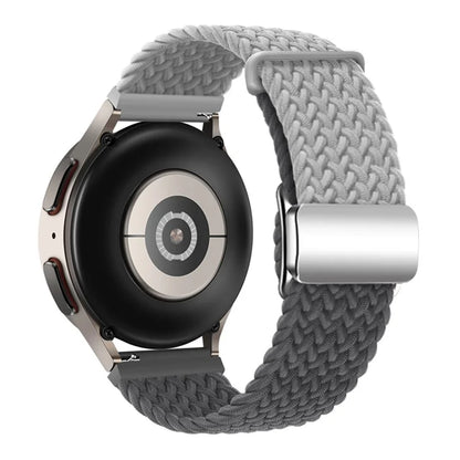 For Huawei Watch GT 3 42mm / GT 3 Pro 43mm Universal 20mm Woven Strap Magnetic Silver Buckle Watch Band