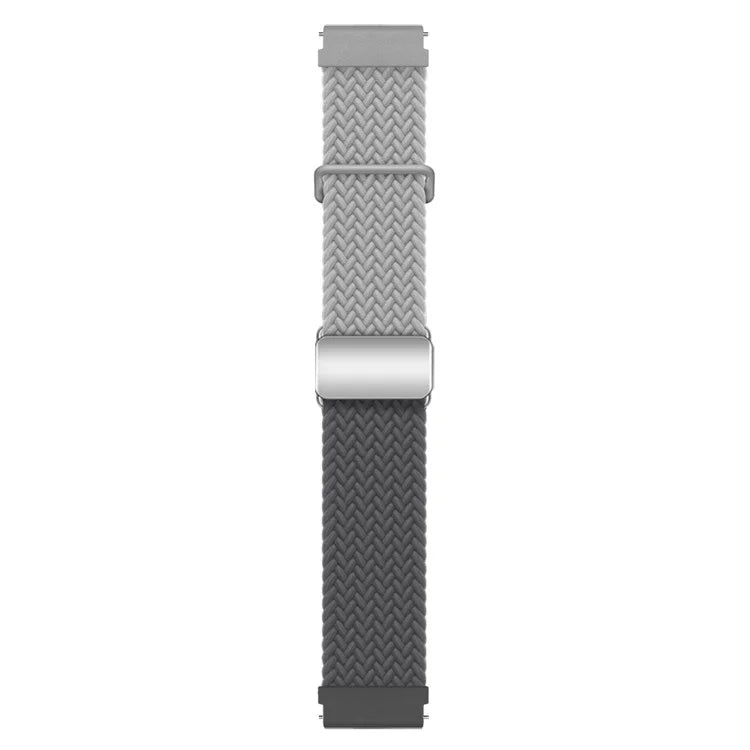 For Huawei Watch GT 3 42mm / GT 3 Pro 43mm Universal 20mm Woven Strap Magnetic Silver Buckle Watch Band