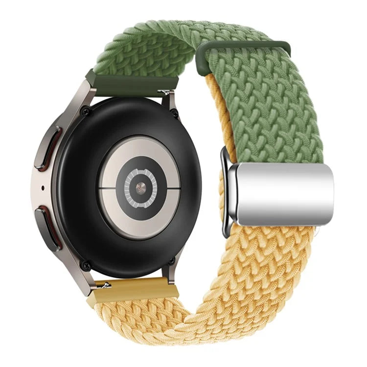 For Huawei Watch GT 3 42mm / GT 3 Pro 43mm Universal 20mm Woven Strap Magnetic Silver Buckle Watch Band