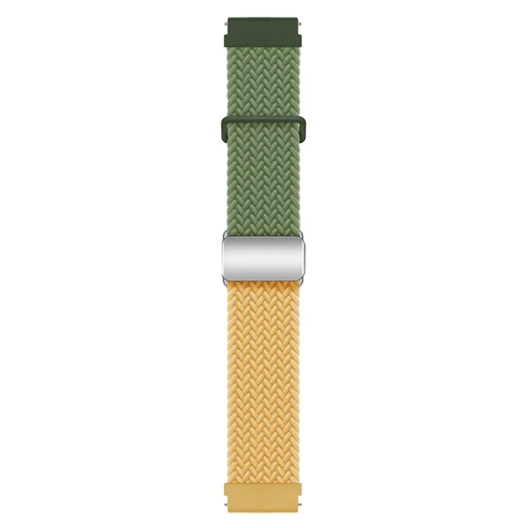 For Huawei Watch GT 3 42mm / GT 3 Pro 43mm Universal 20mm Woven Strap Magnetic Silver Buckle Watch Band