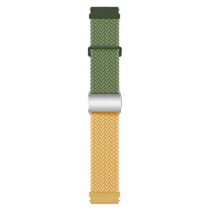 For Huawei Watch GT 3 42mm / GT 3 Pro 43mm Universal 20mm Woven Strap Magnetic Silver Buckle Watch Band