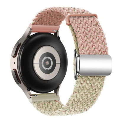 For Huawei Watch GT 3 42mm / GT 3 Pro 43mm Universal 20mm Woven Strap Magnetic Silver Buckle Watch Band