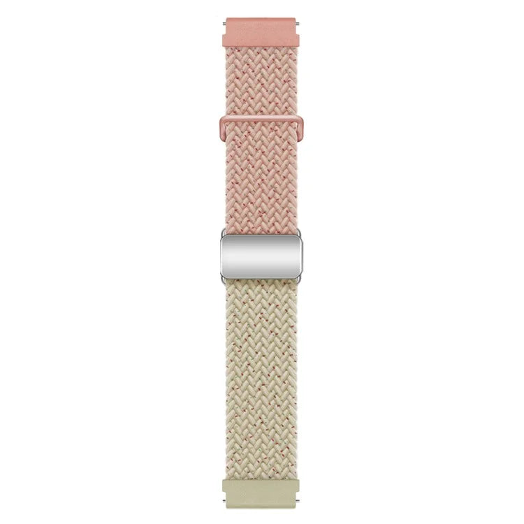 For Huawei Watch GT 3 42mm / GT 3 Pro 43mm Universal 20mm Woven Strap Magnetic Silver Buckle Watch Band