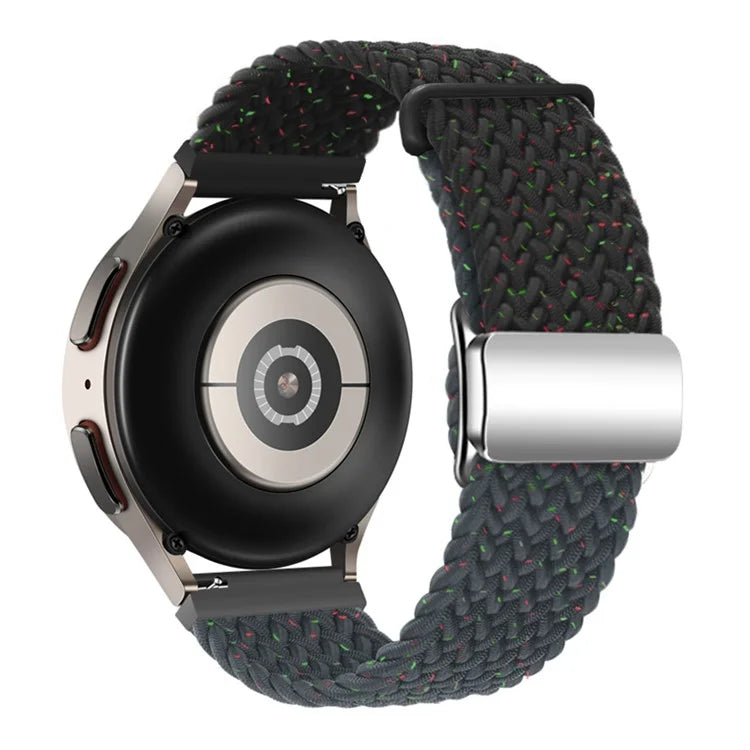 For Huawei Watch GT 3 42mm / GT 3 Pro 43mm Universal 20mm Woven Strap Magnetic Silver Buckle Watch Band