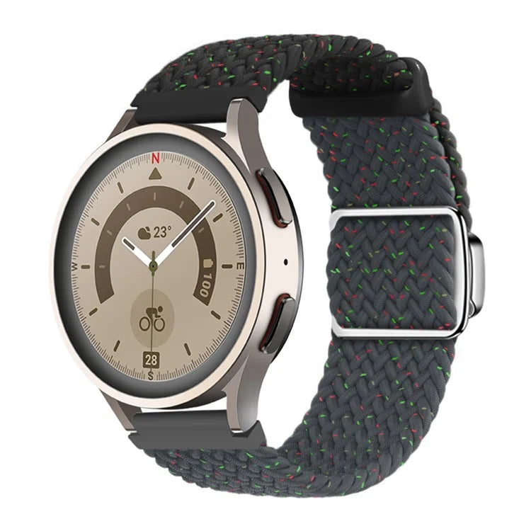For Huawei Watch GT 3 42mm / GT 3 Pro 43mm Universal 20mm Woven Strap Magnetic Silver Buckle Watch Band